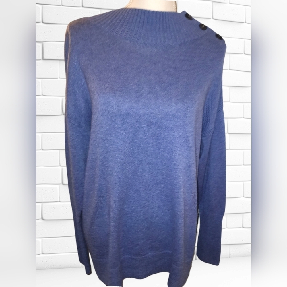 TALBOTS Petite Button Shoulder Sweater